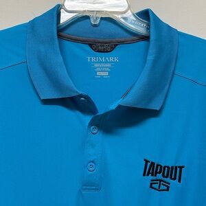 NWOT TAPOUT Logo Men's Aqua Blue Golf Polo Shirt 2XL